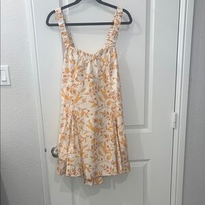 Anthropologie Orange Floral Mini Dress